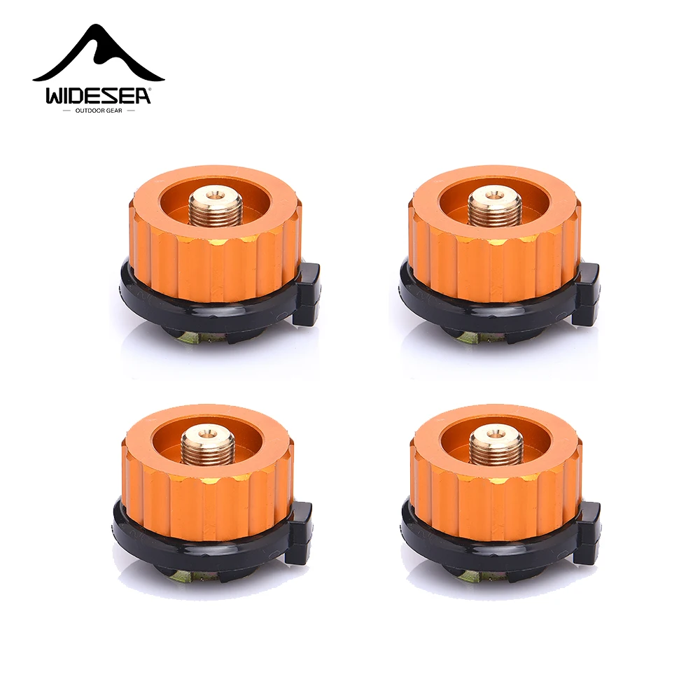 Outdoor Camping Hiking Stove Burner Adaptor Split Type Furnace Converter Connector Auto-off Gas Cartridge Tank Cylinder 4pc