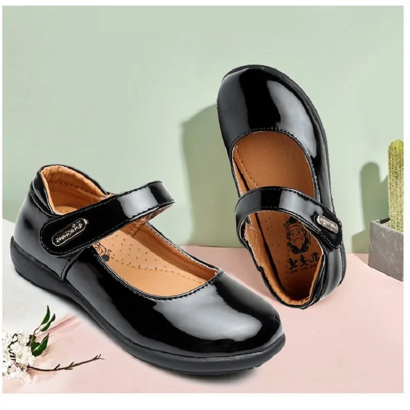 Kids Girls Leather Shoes Children Students Girls Soft Bottom Performance Shoes Children Students Princess Footwear