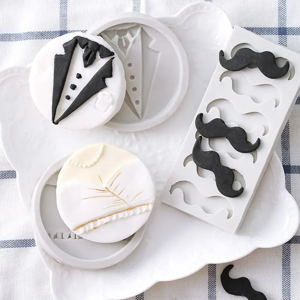 

1PC DIY Men Ladies Party Dress Mustache Silicone Cake Mold Chocolate Fondant Cookie Mould Kitchen Cake Baking Decorating Tools