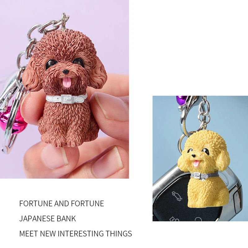 Cani dei cartoni animati Action Figure Portachiavi Cane Bambola Decorazione auto Portachiavi per cani Ciondolo per zaino