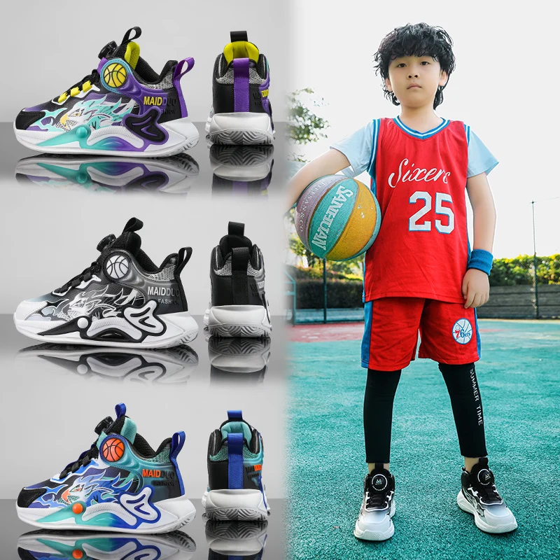 

Горячие продажи! Детские светящиеся баскетбольные кроссовки в ночное время, нескользящая резиновая подошва, дышащая сетка, спортивные кроссовки для мальчиков,