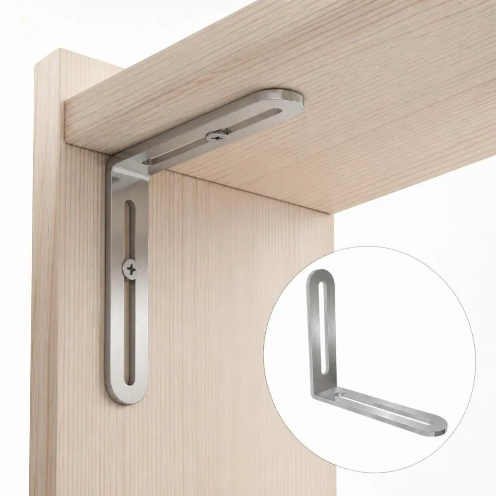 Durable L-shaped Stainless Steel Angle Code Adjustable Load Bearing Furniture Fixer Shelf Corner Brace Cabinet Fixing