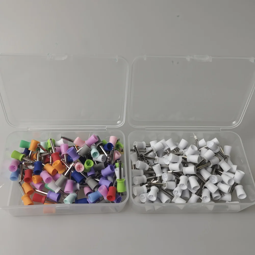 

100Pcs Dental Polishing Cup Latch Type Rubber Tooth Polishing Brush Prophy Cup for Low Speed Handpiece