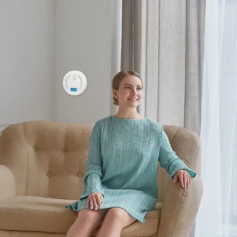 Carbon Monoxide Detector Sound & Light Warning Portable Co Monitor Co Level Monitor Alarm Battery-Operated High Sensitivity