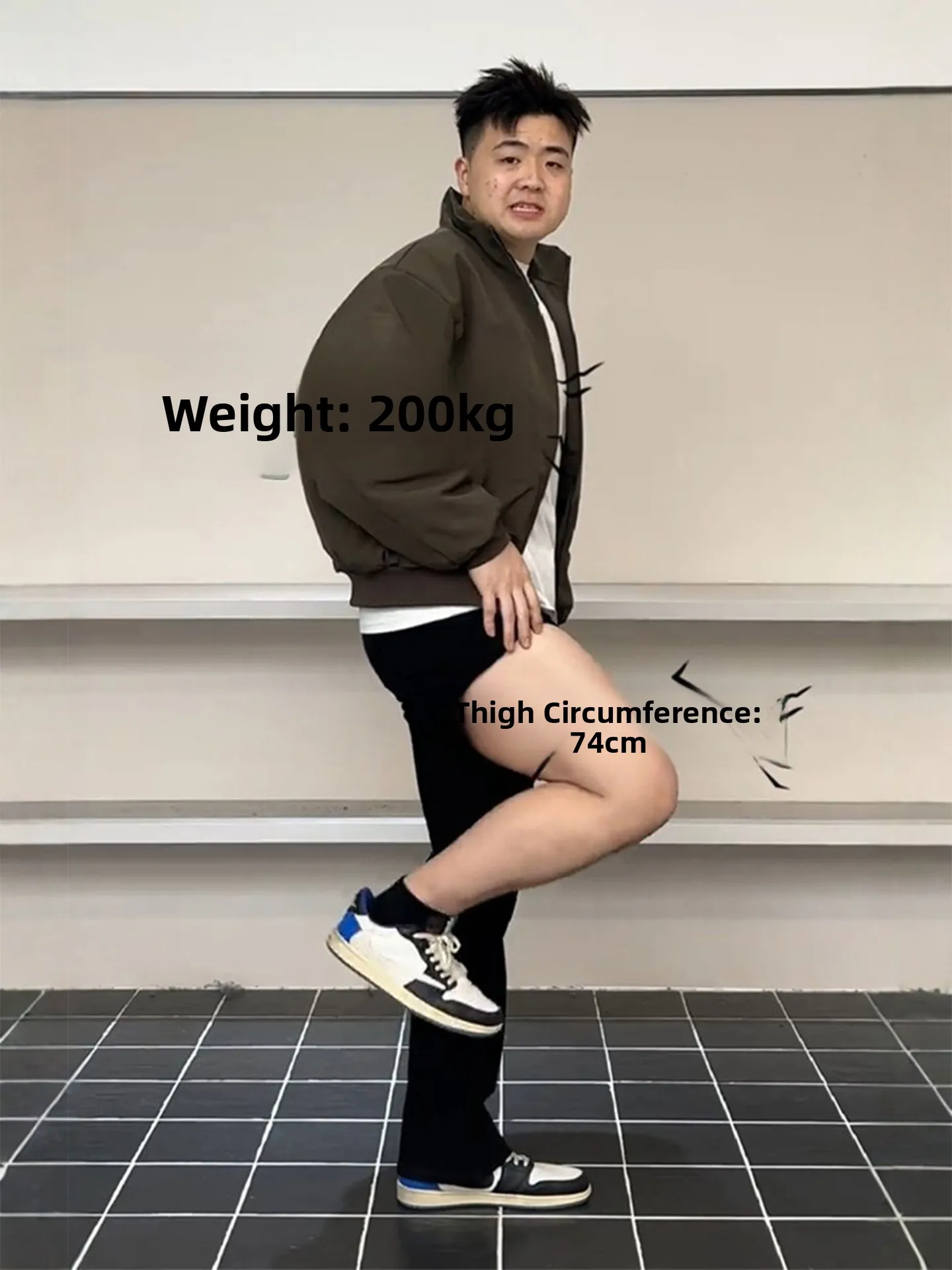 

plus Size Slimming Bla Knife Jeans American High Street Thi Leg Butt Big Straight Tube Flared Pants Men's Jeans