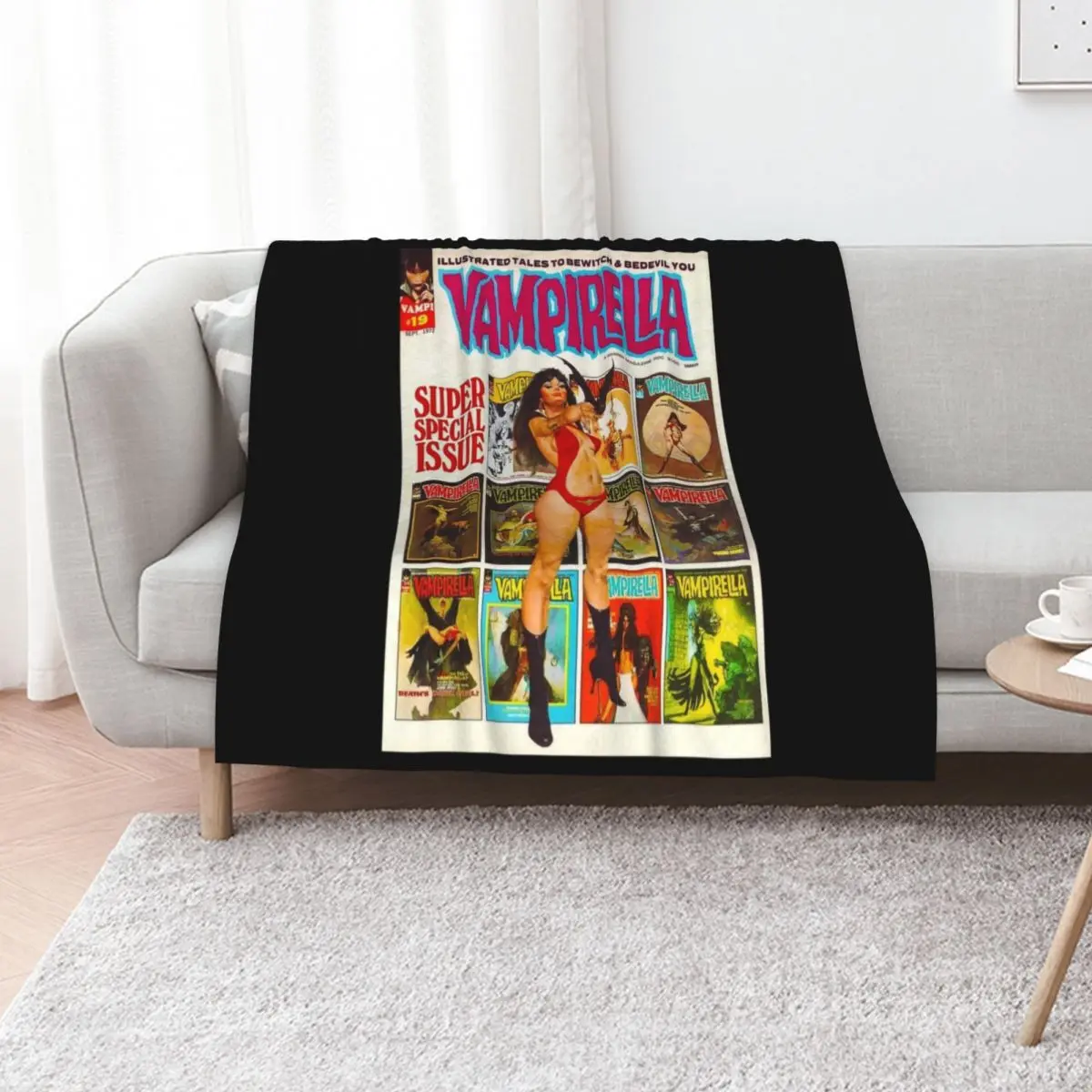 YEP, ANOTHER GREAT VINTAGE VAMPIRELLA MAGAZINE COVER! #19 Throw Blanket Plaid Picnic Blankets For Baby Blankets