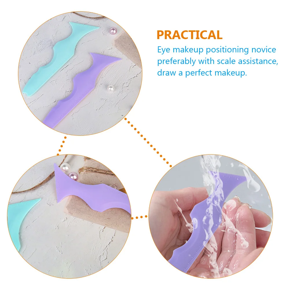 Juego de plantillas guía para delineador de ojos, 2 uds., con básculas de medición, herramienta de maquillaje fácil de aplicar para sombra de ojos, delineador de labios, Ideal para principiantes