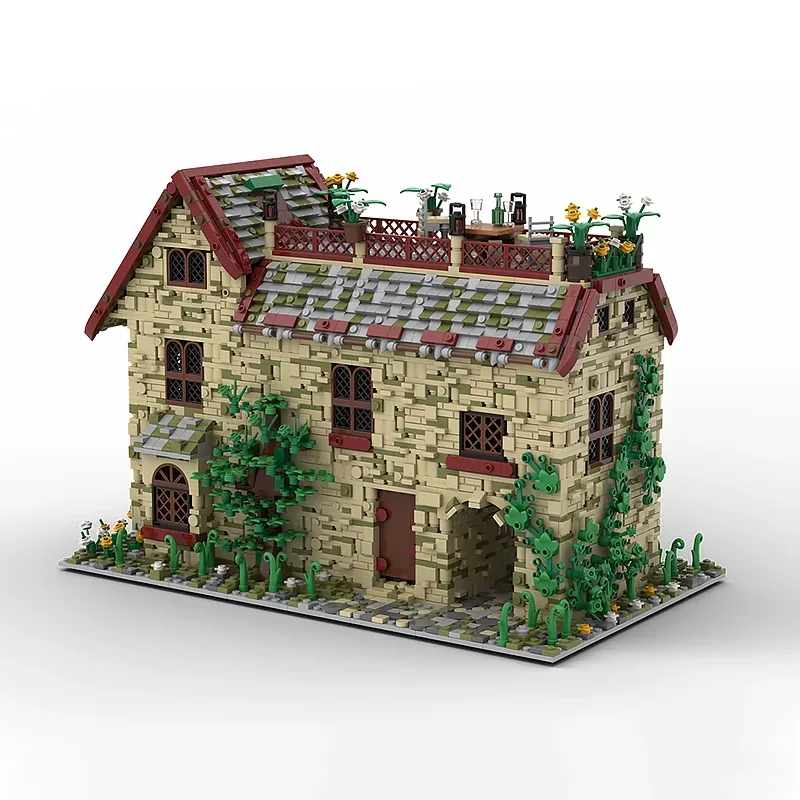 Stadt Street View Modell MOC Bausteine Ein Haus Mit Ein Dachboden Modulare Technologie Geschenke Urlaub Montieren Kinder Spielzeug Anzug