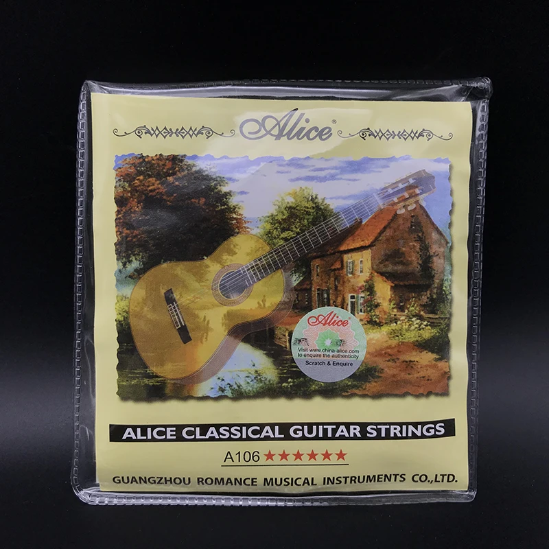 10 Set Alice A106-H High Tension Clear Nylon Silver-Plated Copper Alloy Classical Guitar Strings