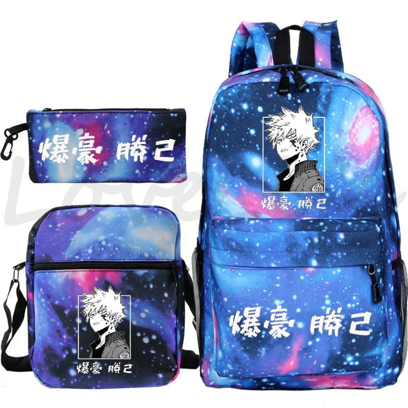 Anime Boku No Hero Academia Bakugou Print Mochila para meninos e meninas, mochila escolar para crianças, mochila de desenhos animados para crianças