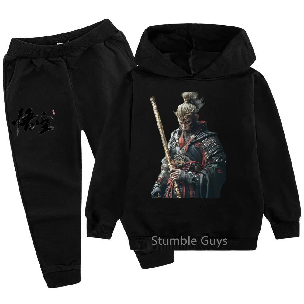 Black Myth Goku game with the same top Supreme boys street fashion hoodie set children's top