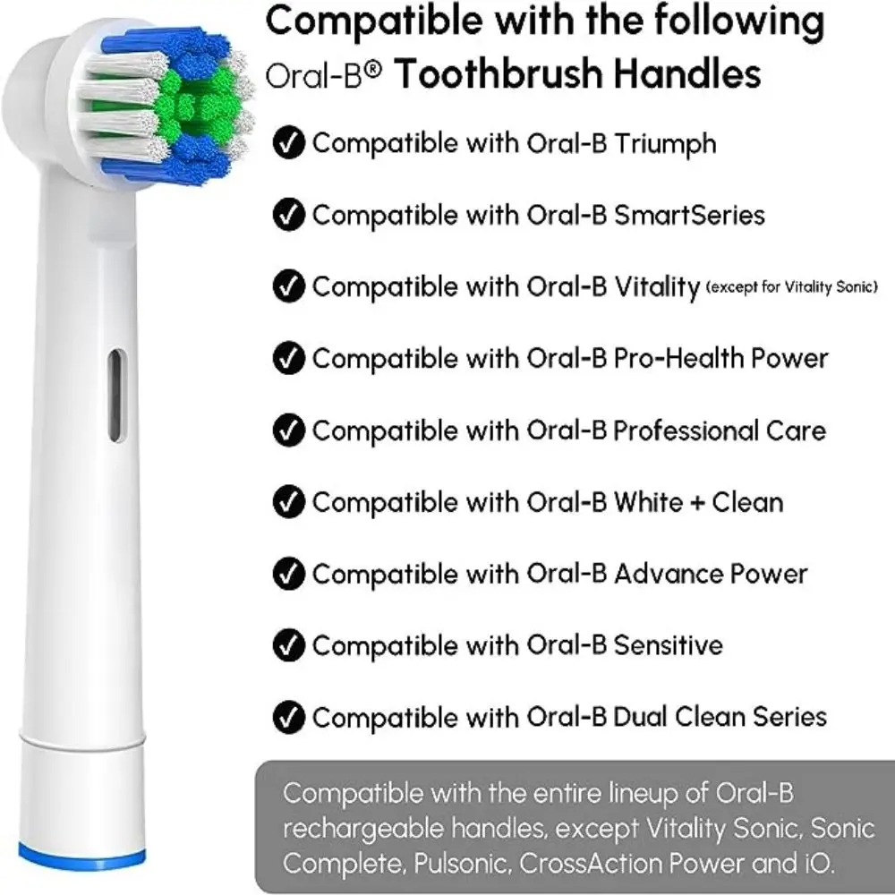 Têtes de brosse à dents électriques de rechange, compatible avec Oral-B Braun, têtes de brosse professionnelles, 4 pièces, 12 pièces, 16/20 pièces