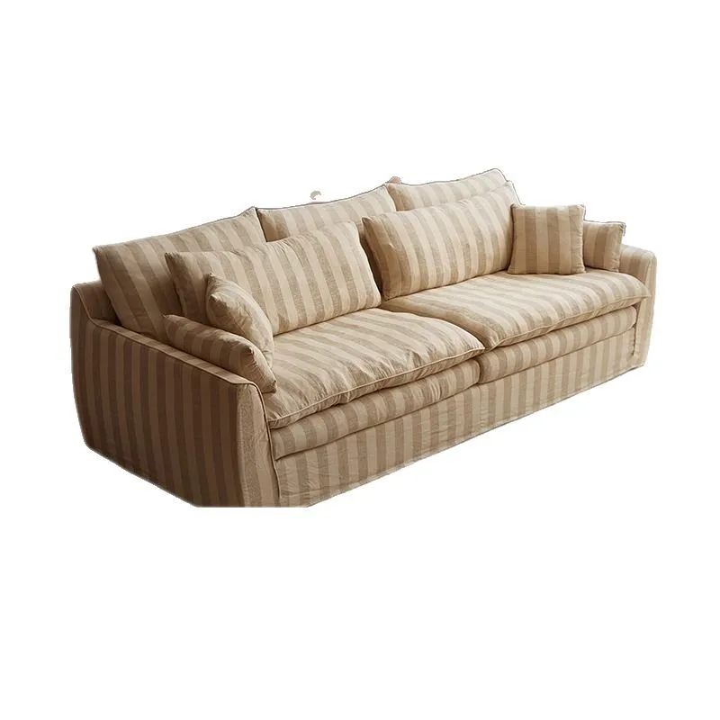 

Fully dismantled and washed linen, cotton and linen fabric sofa, living room, super soft down, cotton and linen sofa