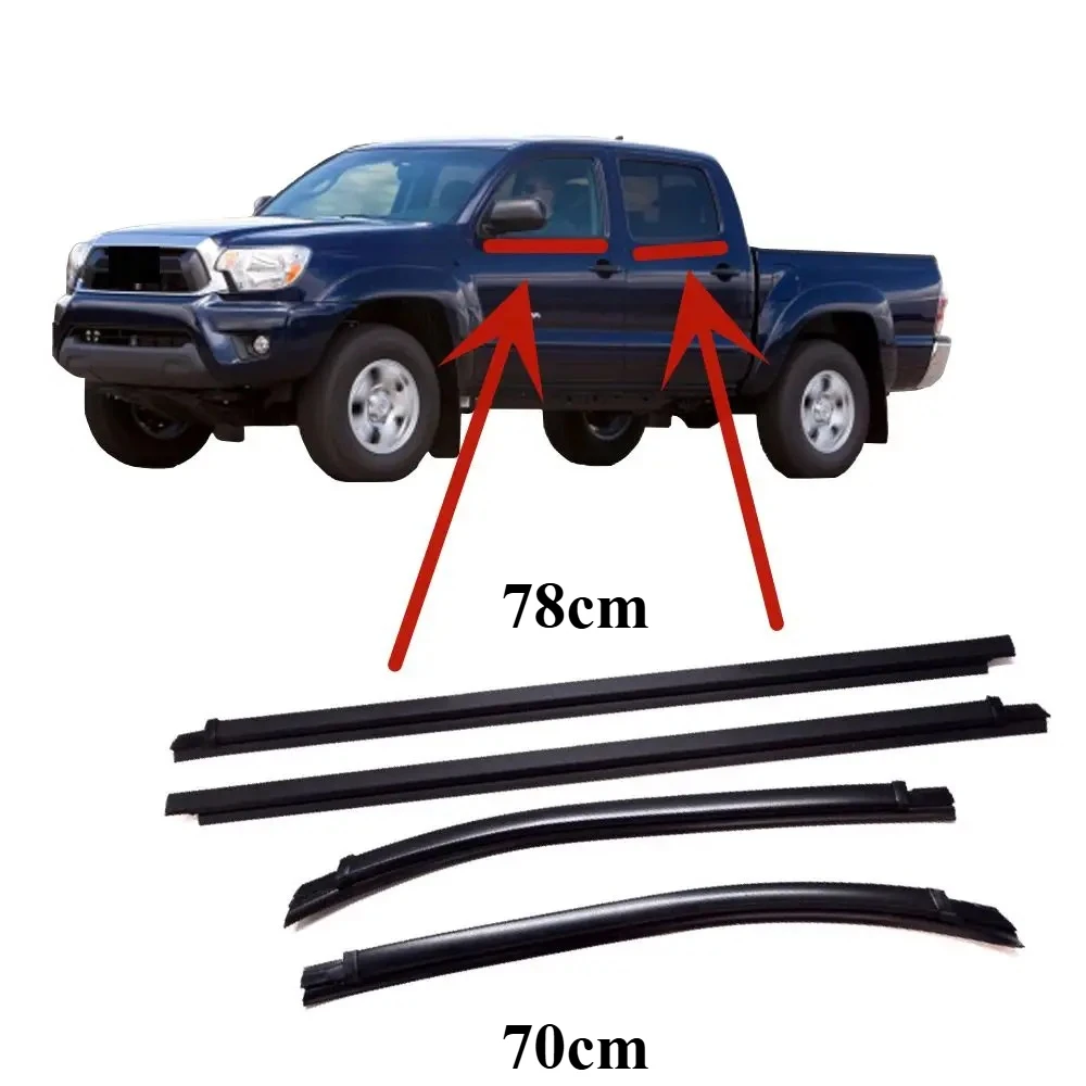 

4 Pcs Windows Rubber Outside Shell for Toyota Tacoma 2005-2015 Glass Protector Weather Strip for Tacoma Glass Outer 68161-04050