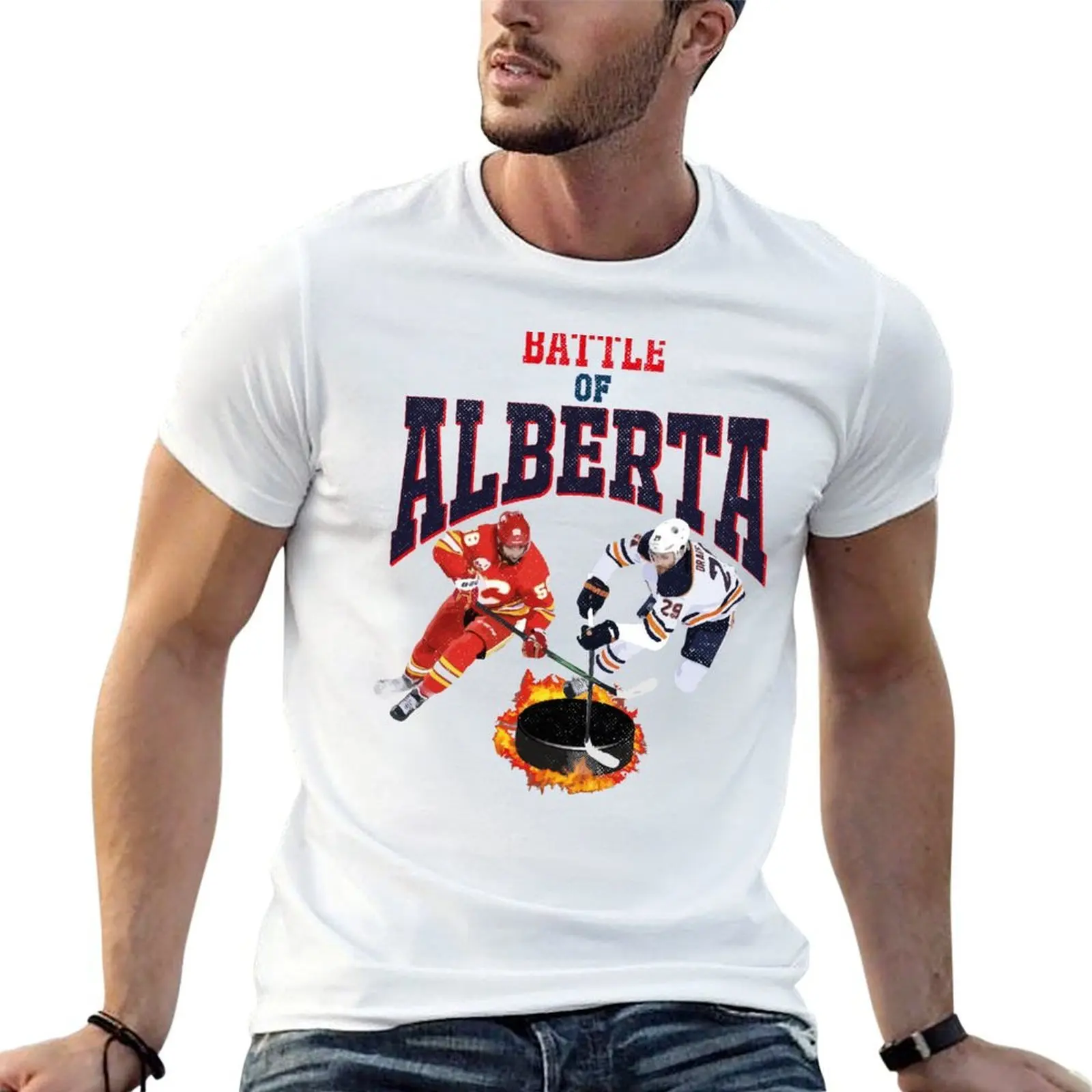 

Battle Of Alberta Hockey T-Shirt t shirt for man 100 percent cotton t shirt custom print man t shirt heavy cotton T-shirt