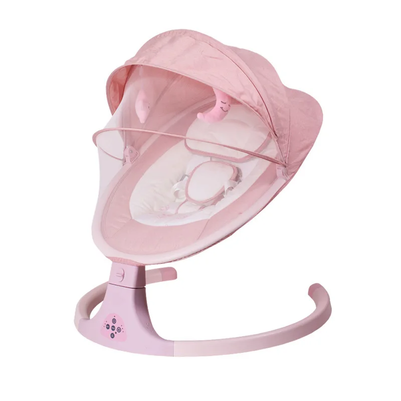 Newborn Cradle elektryczny bujany fotelik dla dzieci pilot huśtawka dla dzieci Bouncer Baby Rocker krzesło obrotowe z muzyką Bluetooth