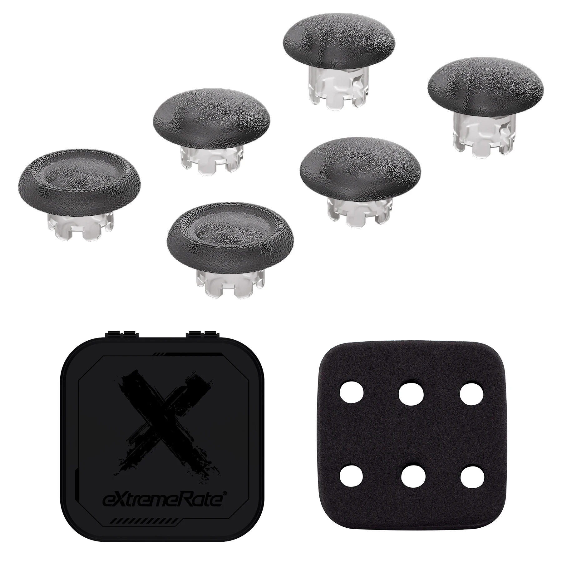 eXtremeRate Replacement Thumbsticks for ps5 Edge Controller, Analog Stick Joystick Buttons - Clear Black