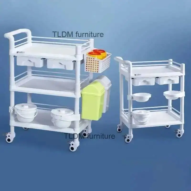 

Room Equipment Plastic Multi-layer Trolley Operating ABS Trolley Medical Hospital Instrument Trolley Mobile Silent Caster Cart Z