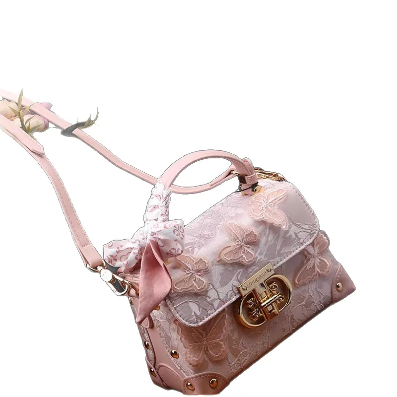 Tas Selempang Kotak Kecil yang Chic 2025 Terbaru untuk Wanita, Tas Selempang Kulit Lembut, Tas Syal Kupu-kupu Trendi untuk Semua Kegunaan