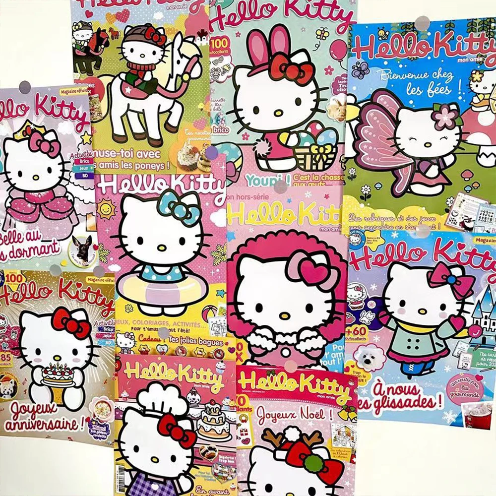 10Pcs Kawaii Sanrio Hello Kitty Posters Cartoon Kt Cat Paper Piant Living Room Decor Bedroom Decor Wall Art Home Decoration