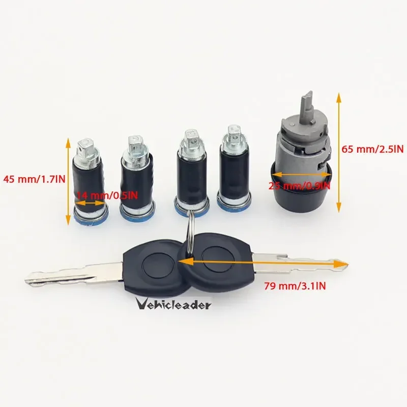 Ignition Switch and Door Lock Barrel Set with two Keys FOR VW TRANSPORTER CARAVELLE T4 1990-2003 OEM:701837205 /357905855B
