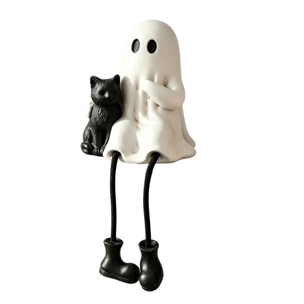 Theme Party Favors Halloween Figurines Set Spooky Ghost Pumpkin Skeleton Ornaments Black Cat Mini Décor for Mantel Shelf Desk