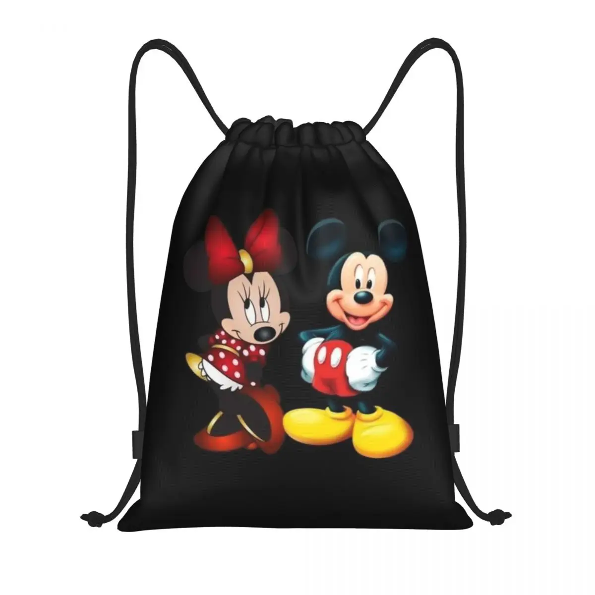 Custom Mickey Mouse Minnie Drawstring Bags Men Women Lightweight Sports Gym Storage Backpack