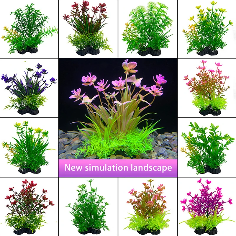 Tanque de peixes simulação de plástico planta aquário artificial diy planta aquática água grama decorações do tanque de peixes acessórios