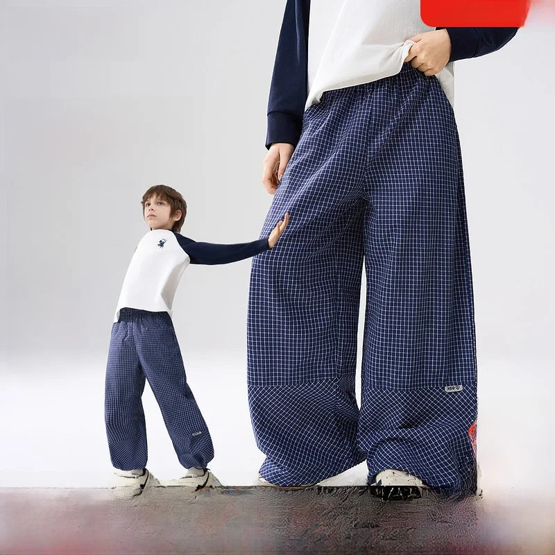 children's-breathable-me-pants-spring-new-sle-plaid-anti-mosquito-casual-trousers-for-boys-middle-and-big-kids