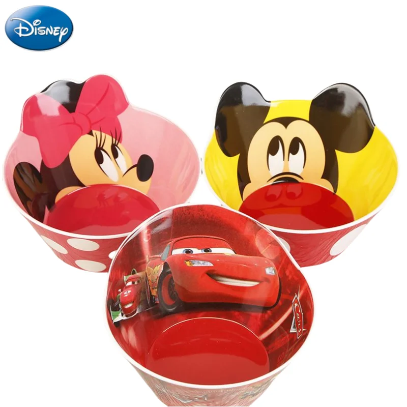 Hello Kitty Mickey Minnie Stitch Lightning McQueen Animation Cartoon Style Bowl Anti-fall Rice Bowl Kawaii Children's Tableware