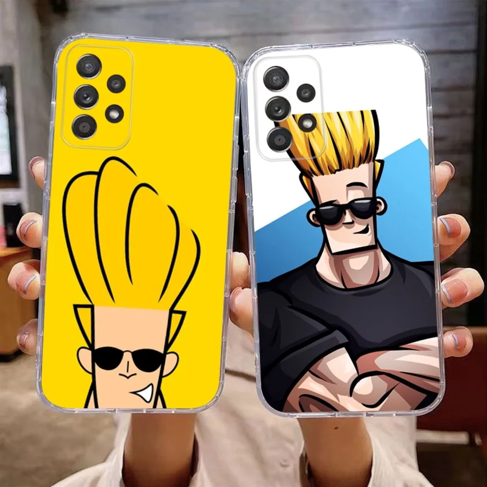 Cartoon J-Johnny B-Bravo Phone Case For Samsung Galaxy A71,70,52,51,40,31,A50,30S,21S,Note20ultra Transparent Cover