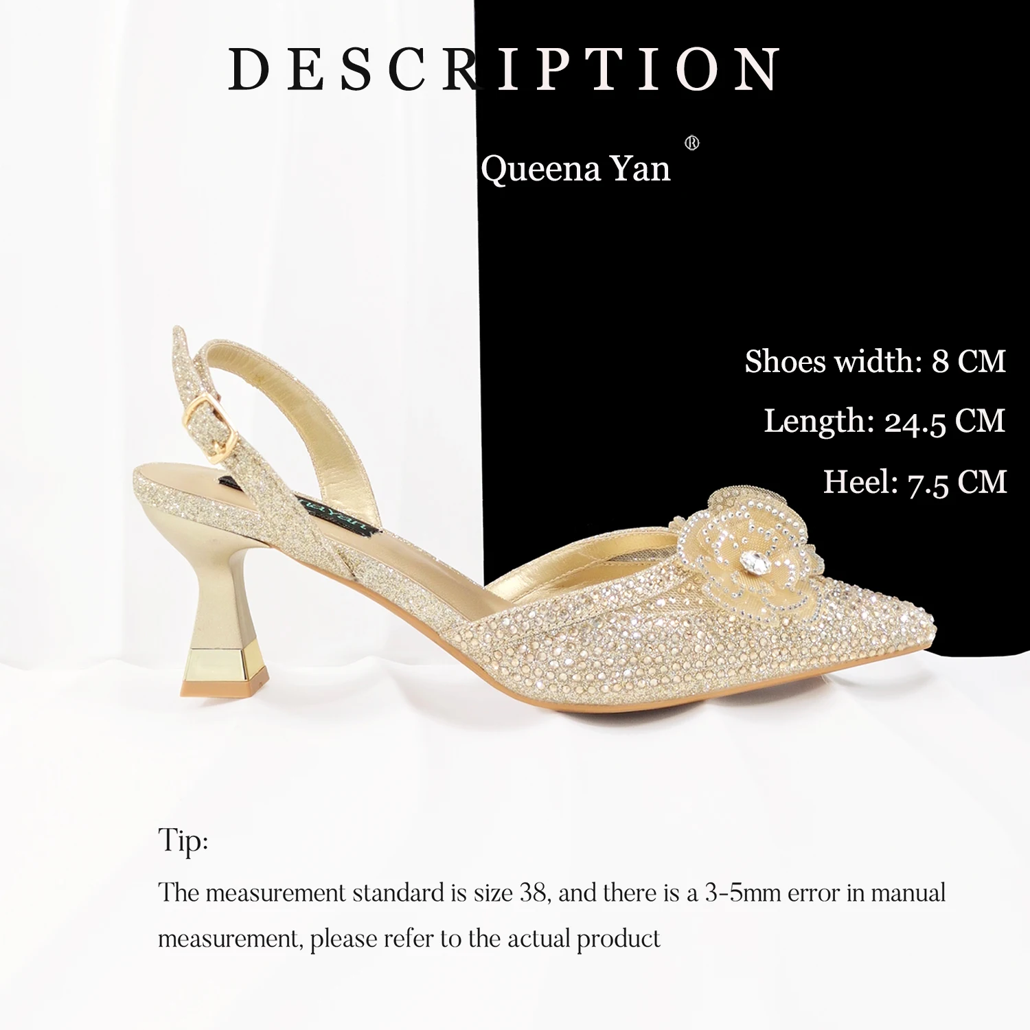 QueenaYan Elegant African-Inspired Evening Shoes and Handmade Clutch Set Pointed Toe High-Heel Women's Footwear and Matching Bag image 3