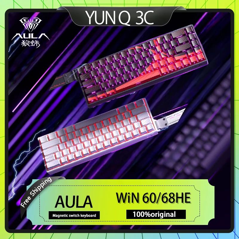 NEW AULA Win60 Win68 MAX Magnetic Axis Keyboard Wired Keyboard RGB 61 Key 8K Return Rate RT Esports Game Customized Keyboard