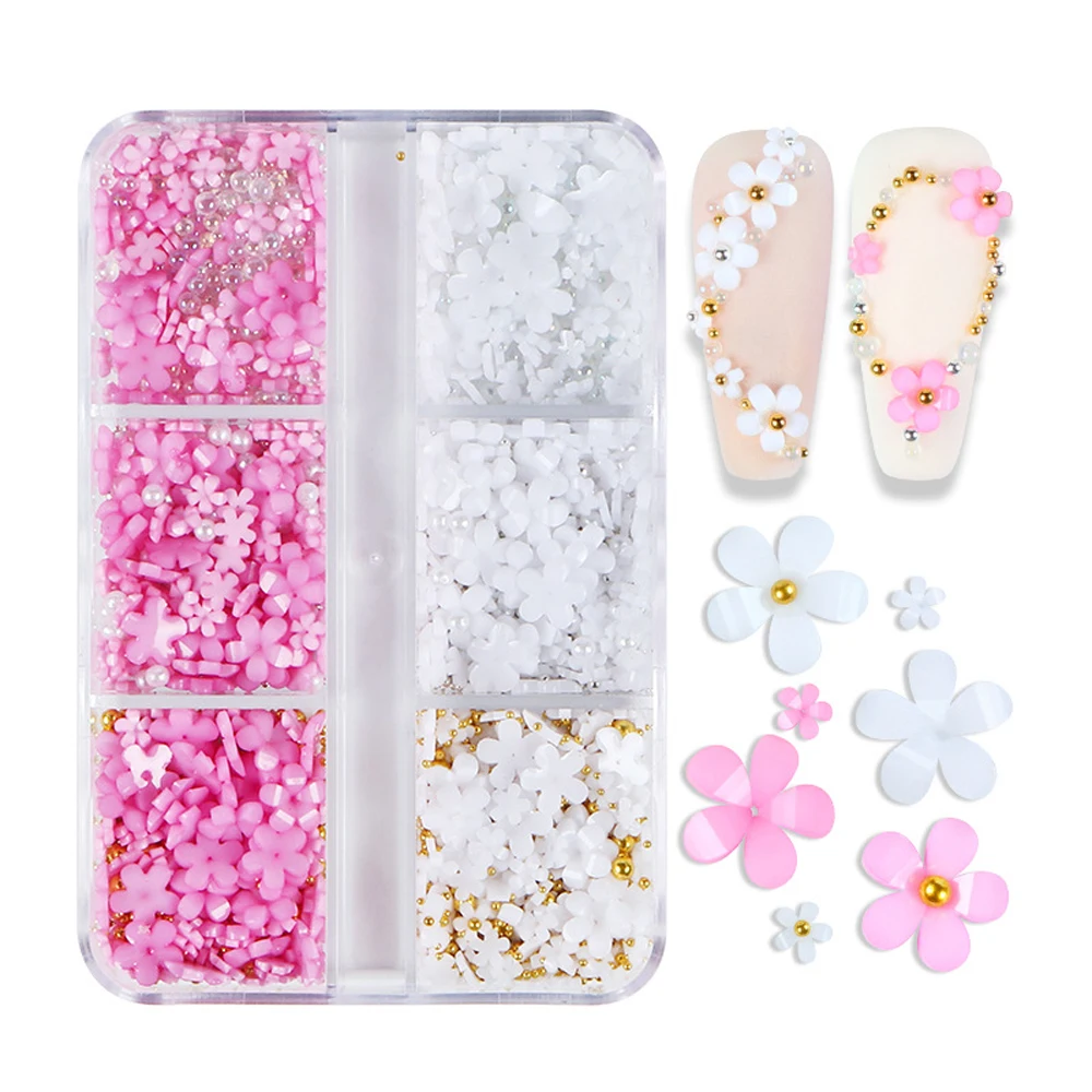 5 petalo fiore Nail Art accessori Nail Sticker fai da te Nail Design accessori per unghie forniture per Nail Art di dimensioni miste per donne ragazze