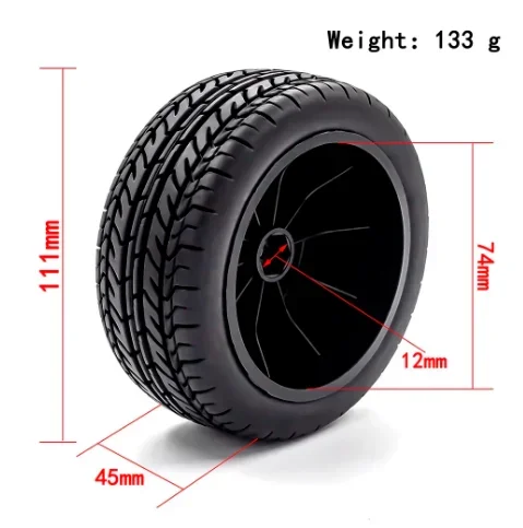 4pcs 112mm 1/10 Short Course Truck Tires Tyre Wheel With 12mm Hex For Slash Arrma Senton HuanQi 727 Vkar 10sc Hpi Rc Car