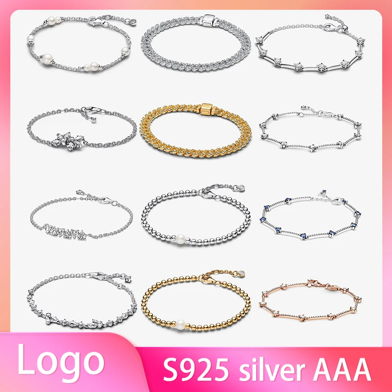 S925 Silver Panjia Timeless Bracelet Classic Pave Diamond Cuban Chain Exquisite Women's Diamond Bracelet Suitable for Gifts