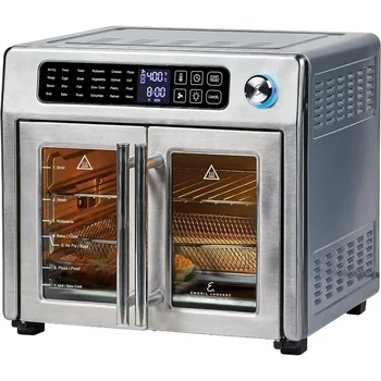 Image Emeril Lagasse 26 QT Extra Large Air Fryer, Convection Toaster Oven with French Doors, Stainless Steel