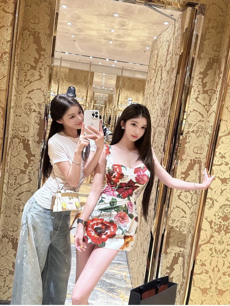 

Романтический жилет из волокна с принтом роз Dr, одинаковый узор с принтом, летняя повседневная одежда для свиданий и повседневного использования