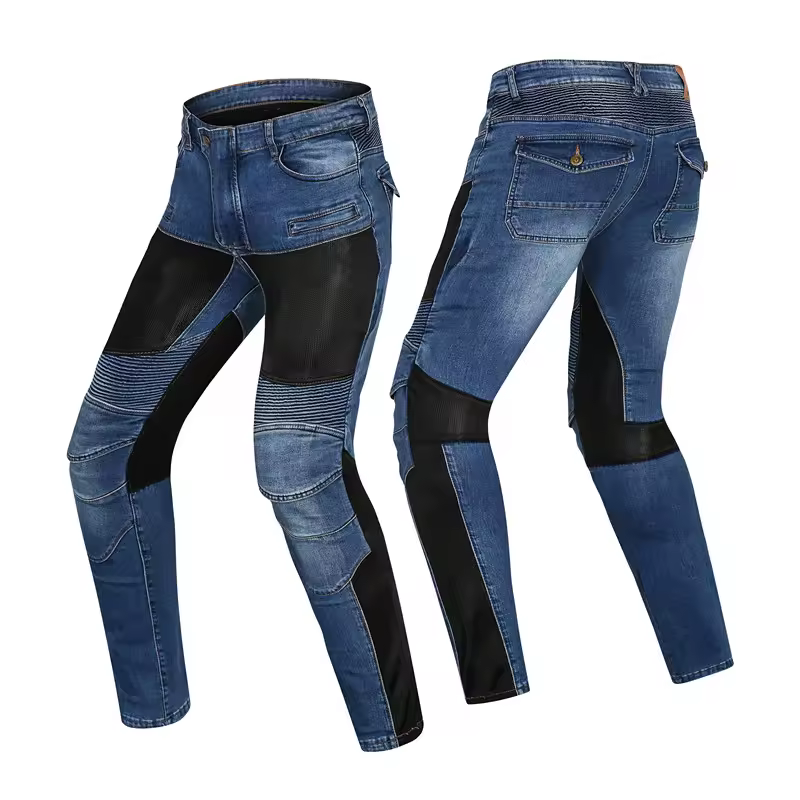 Nuovo stile primavera ed estate pantaloni da equitazione da motociclista traspiranti pilota jeans da moto anticaduta equipaggiamento protettivo per uomo e donna