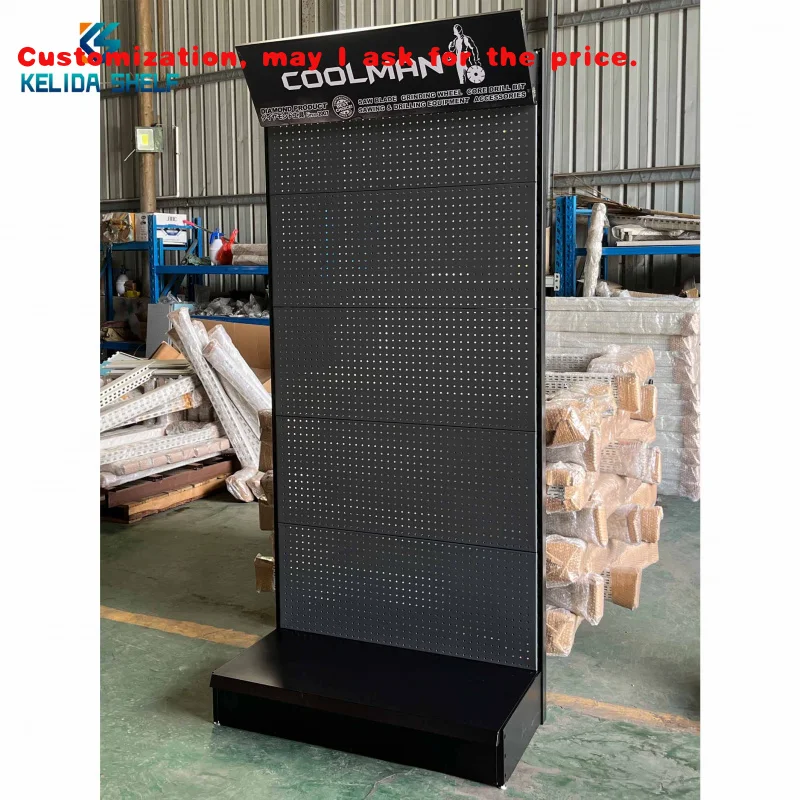 

На заказ.Стациональная стойка для электроинструментов, подвесная, подходит с крючками, черная полка для дисплея, перфорированная доска, подставка