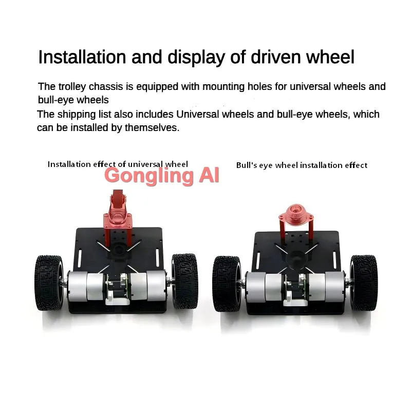 2WD 3WD Robotauto met DC-motor of stappenmotor voor snelheidsmeting, lijnvolging, RC-auto met lagerchassis, programmeerbare robot