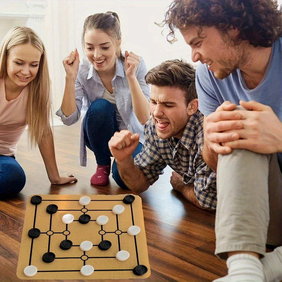 1pc Nine Mens Morris Board Game drink game Christmas game gift - Family Fun Logic Checkers for Picnics view 2