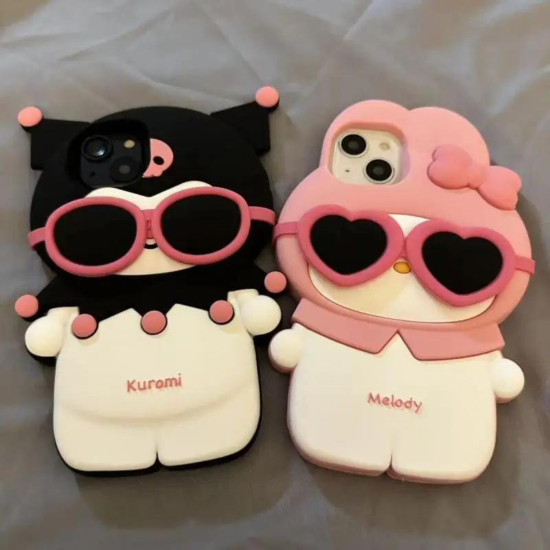 

Kawaii Kuromi My Melody Phone Case Applicable To Iphone 12 13 14Promax Cartoon Fall Prevention Silica Gel Mobile Phone Shell