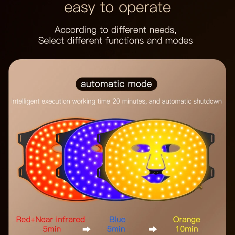 Elétrica LED Máscara Facial para a Pele Firming, Silicon Therapy Beauty Machine, 4 cores de luz, em estoque, venda quente