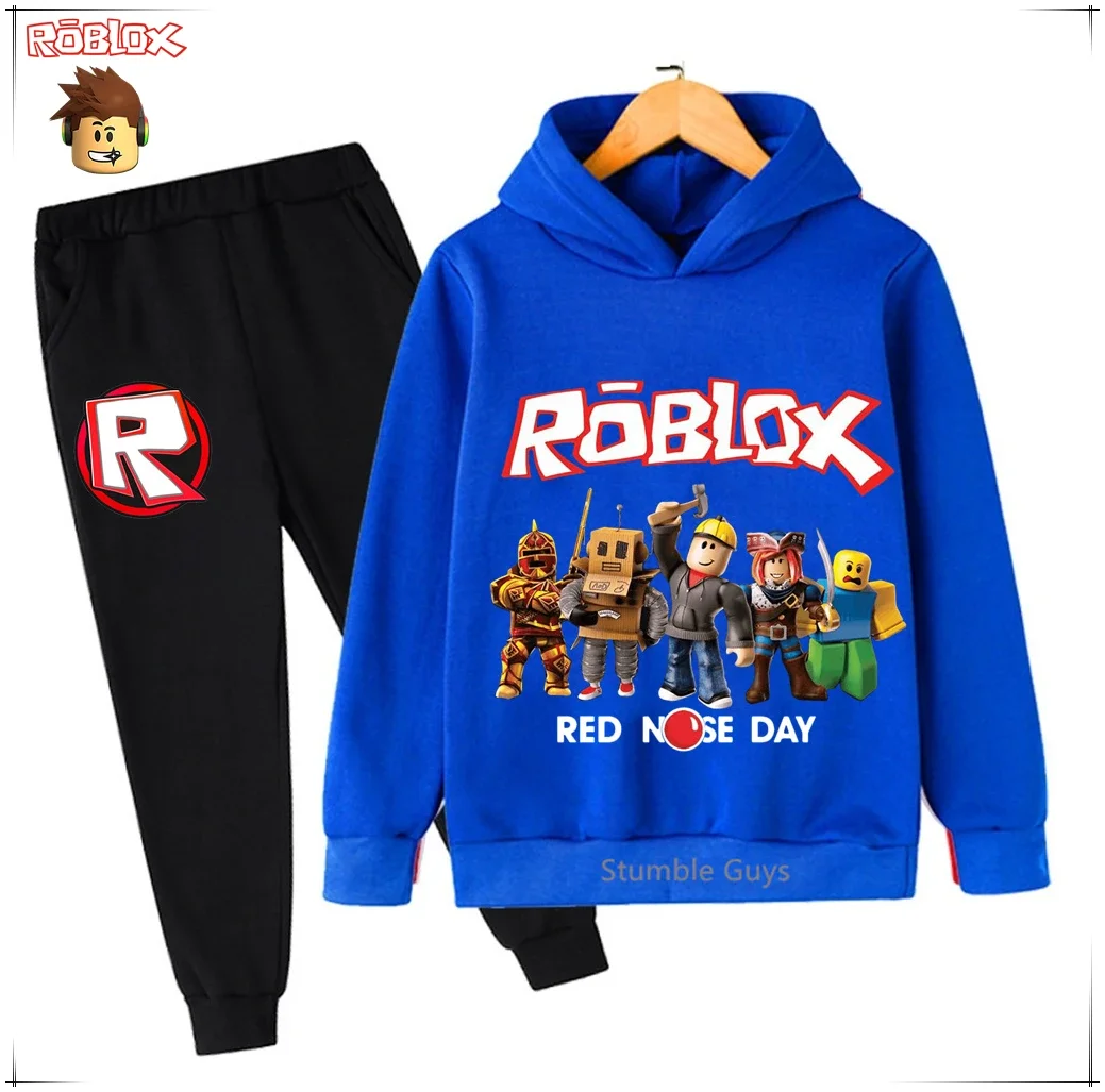جديد أنيمي رياضي Roblox هوديي مجموعة ربيع الخريف الفتيان ملابس الفتيات الاطفال البلوز عادية