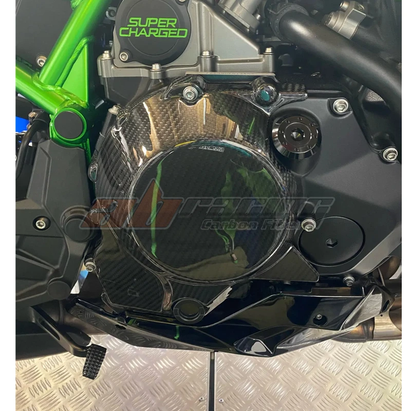 

Side Alternator Engine Cover For Kawasaki Ninja H2 2018-2023 H2 SX 2018-2023 Full Carbon Fiber 100%