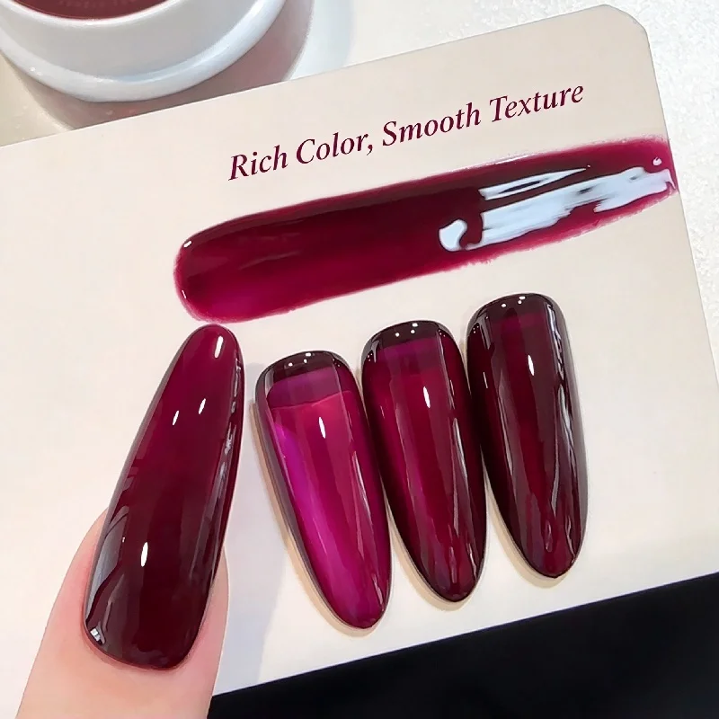 Blood Rose Sheer Gel Polish 25g Jar Large Capacity UV Gel Nail Polish Vampy Oxblood Fall Winter Bold Queen Vibe Long Lasting