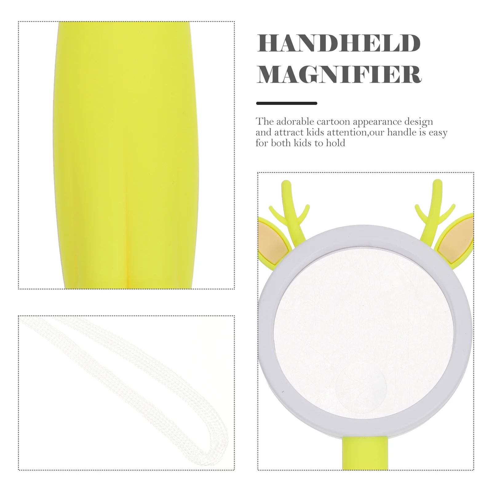 

Educational Kids Magnifying Glass Portable Handheld Durable Acrylic Lens Cartoon Design for Observation Magnifying Glass