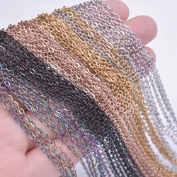 Width 1.5mm 1/5/10pcs/Lot Cross Chain Necklace DIY 40+5cm Chains On The Neck Decoration Stainless Steel Jewelry For Women Men