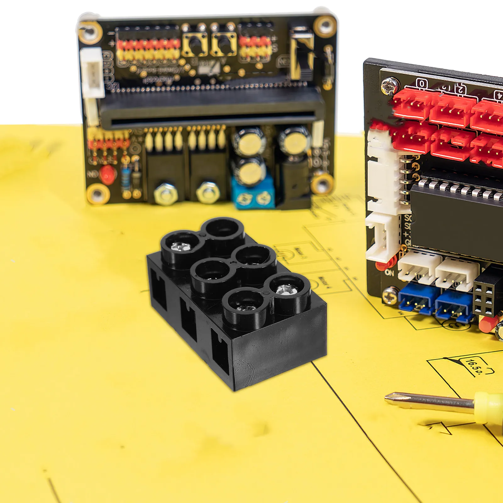 3 Position Dual Row Screw Terminal Block High Flame Retardant Electrical Ground Circuit Connector Barrier Strip Wire Connector
